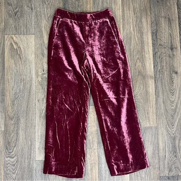 J. Crew Pants - J.Crew Women’s Size 0 Crushed Velvet High Rise Cropped Wide Leg Trousers Pants